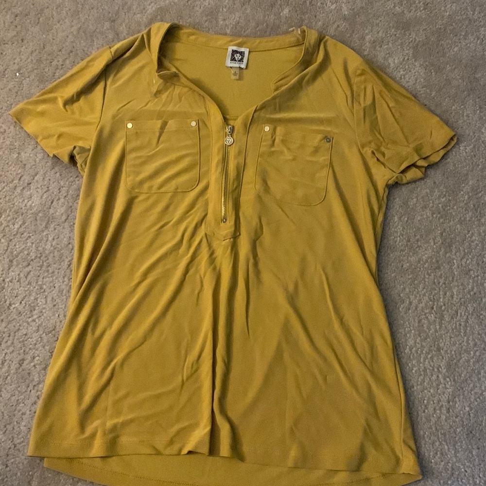 Anne Klein mustard blouse